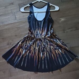 Black and Multicolor Sleeveless Dress